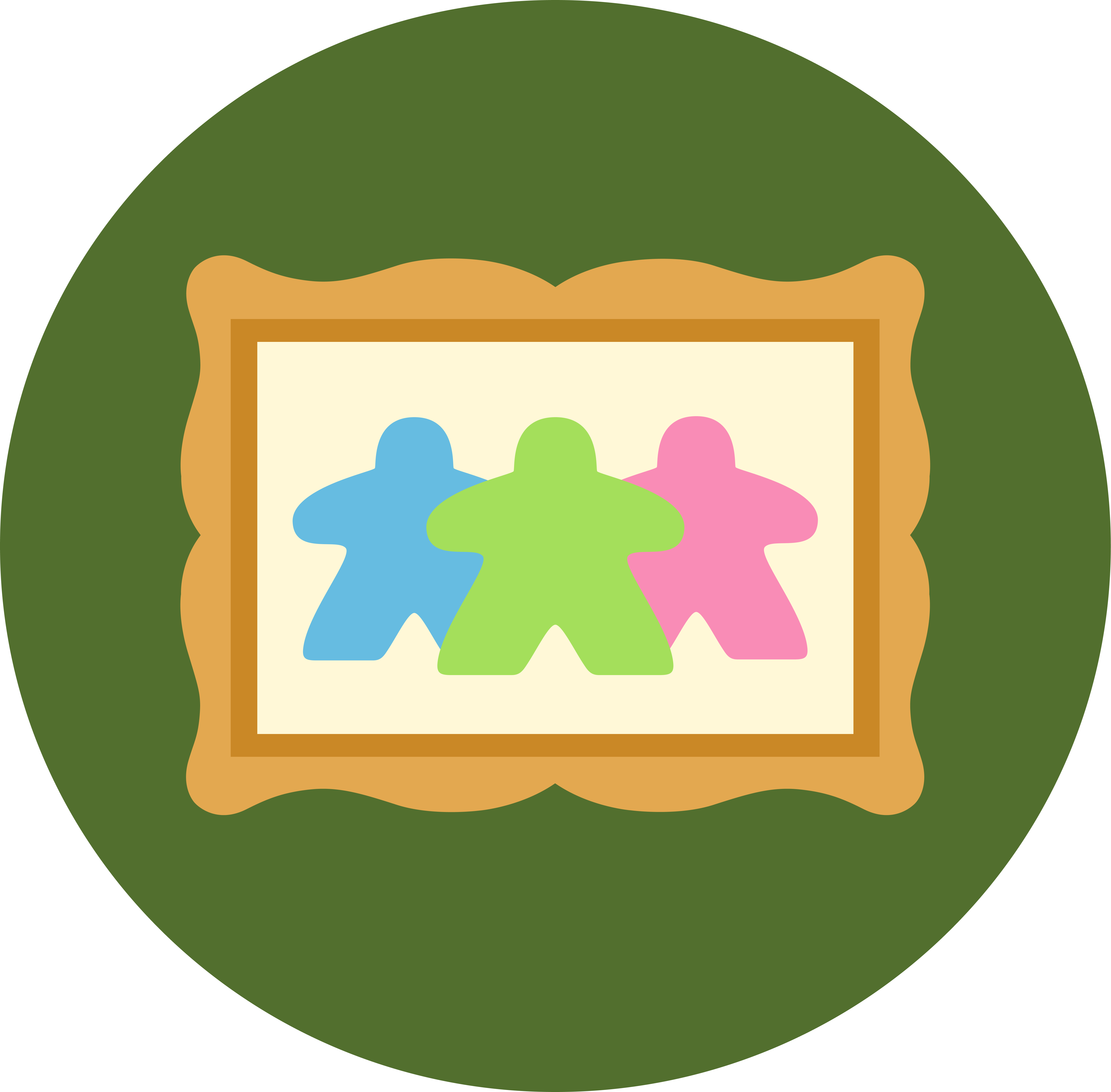 Lab illustration of meeple in a frame
